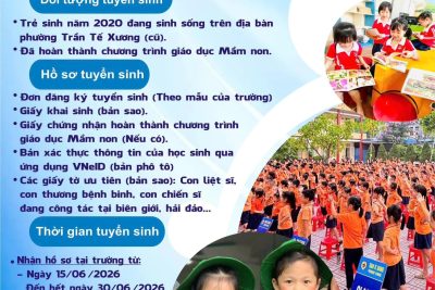 THÔNG BÁO HUY ĐỘNG TRẺ VÀO LỚP 1 NĂM HỌC 2026 – 2027