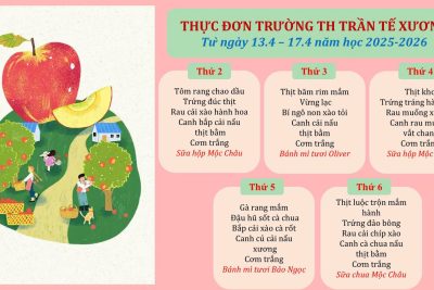 Thực đơn trường TH Trần Tế Xương từ ngày 13/04/2026 – 17/04/2026